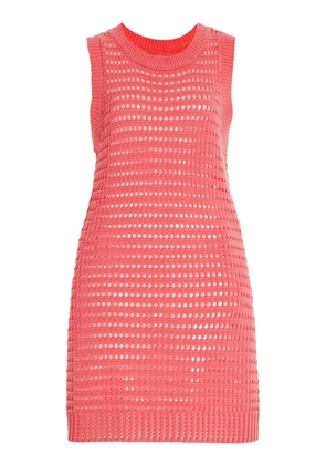 Matthew Bruch - Exclusive Knit Mesh Mini Dress - Pink - 3 - Moda Operandi