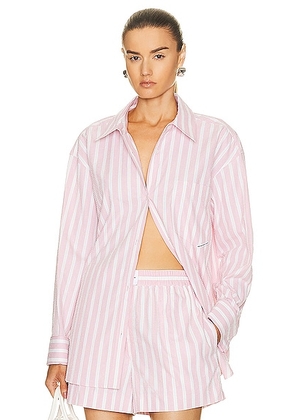 Alexander Wang Beaded Shirt in Pink & White - Pink. Size L (also in M, XS).