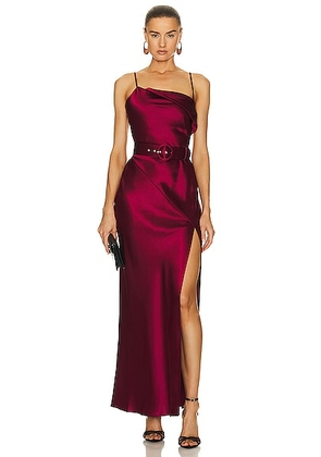 NICHOLAS Belira Cowl Neck Gown in Sangria - Wine. Size 0 (also in ).