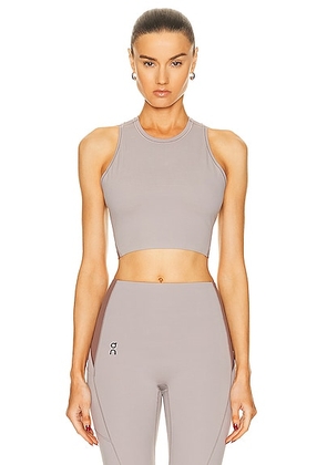 On Movement Crop Top in Zinc & Grape - Grey. Size XS (also in S).