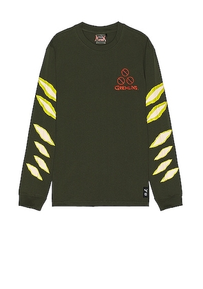 Puma Select Gremlins Long Sleeve Tee in GREEN - Green. Size M (also in S).