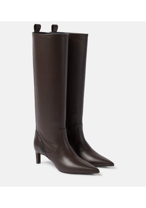 Brunello Cucinelli Embellished leather knee-high boots
