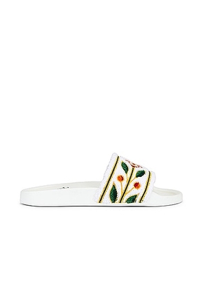 Casablanca Embroidered Terry Slider in White - White. Size 41 (also in 42, 44, 45).