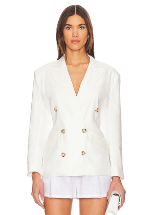 Central Park West Niall Double Breasted Blazer in Ivory. Size M, S, XS.