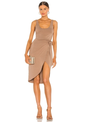 Lovers and Friends Kahlo Midi Dress in Tan. Size S, XS.