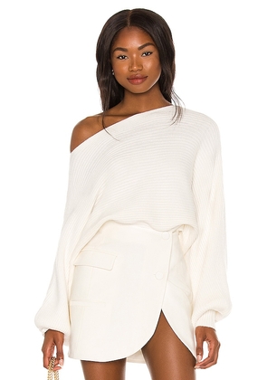 Lovers and Friends Olivia Off Shoulder Sweater in White. Size M, S, XS.