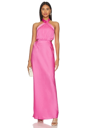 MINKPINK x REVOLVE Finlay Halter Neck Gown in Pink. Size S.