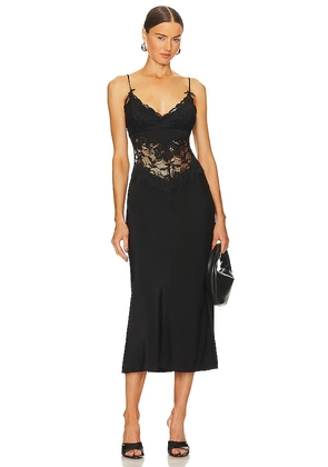 LPA Donna Lace Slip Dress in Black. Size L.