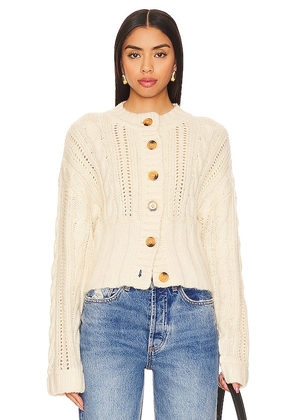 L'Academie Eleni Knit Sweater in Cream. Size L, S, XS.