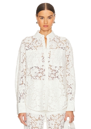 SANS FAFF London Lace Oversized Shirt in White. Size M, S.