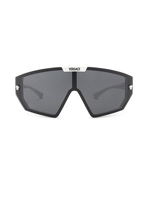 VERSACE Shield Sunglasses in White.