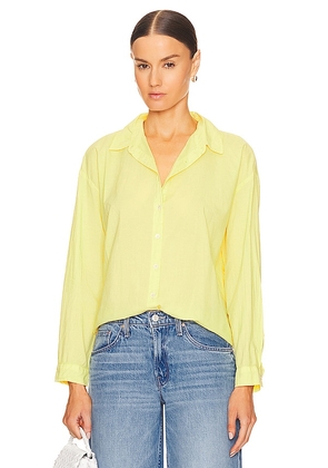 Velvet by Graham & Spencer Devyn Button Up Shirt in Yellow. Size M, S, XL, XS.