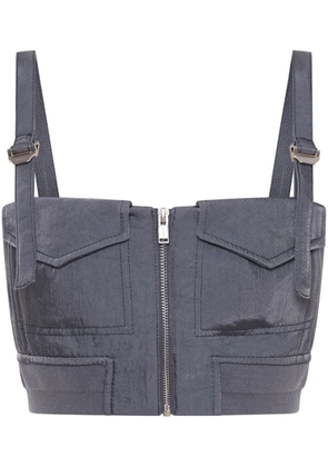 Dion Lee Aviator cropped bustier top - Grey