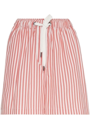 Brunello Cucinelli striped high-waist shorts - Red