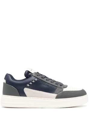 Emporio Armani panelled leather sneakers - Grey