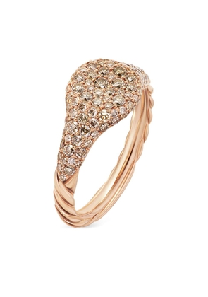 David Yurman 18kt rose gold Petite Pavé diamond pinky ring