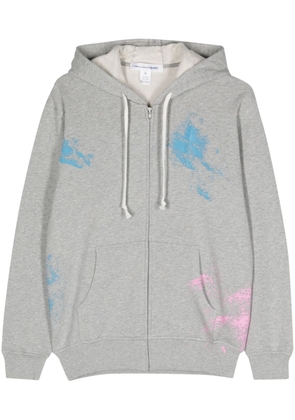 Comme Des Garçons Shirt paint splatter cotton zip-up hoodie - Grey