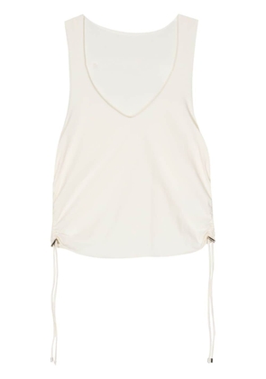 Patrizia Pepe ruched scoop tank top - White