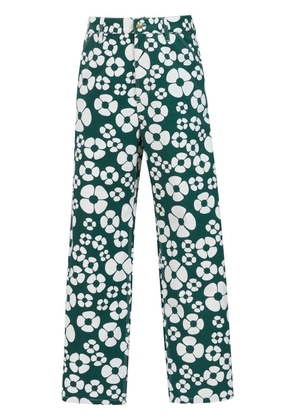 Marni x Carhartt floral-print wide-leg trousers - Green