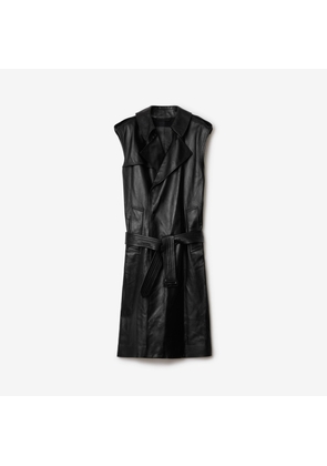 Burberry Long Sleeveless Leather Trench Coat