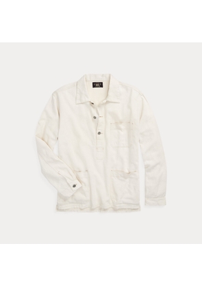 Linen-Cotton Twill Popover Shirt