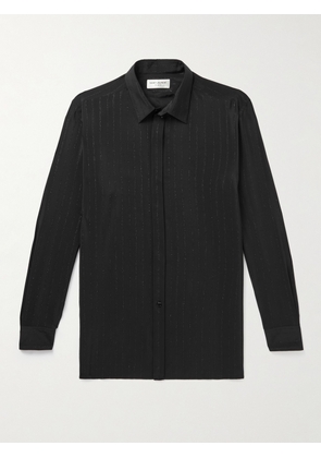 SAINT LAURENT - Striped Silk Shirt - Men - Black - 42