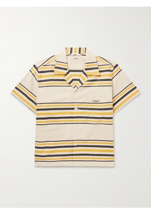 BODE - Namesake Camp-Collar Logo-Embroidered Striped Cotton Shirt - Men - Yellow - S