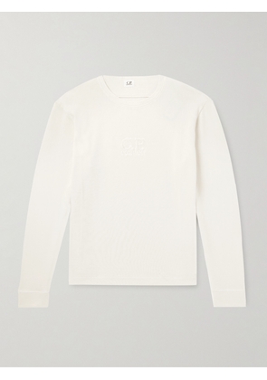 C.P. Company - Logo-Embroidered Bouclé-Trimmed Cotton-Jersey Sweatshirt - Men - Neutrals - XS