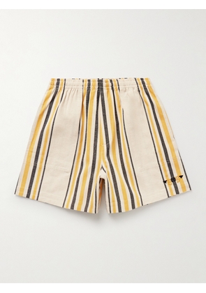 BODE - Namesake Wide-Leg Logo-Embroidered Striped Cotton Shorts - Men - Yellow - S