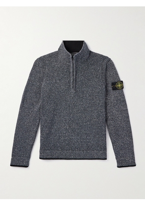 Stone Island - Logo-Appliquéd Knitted Cotton Half-Zip Sweater - Men - Gray - M