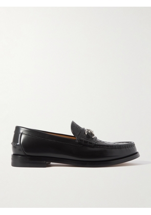 Gucci - Kaveh Logo-Embossed Horsebit Leather Loafers - Men - Black - UK 6