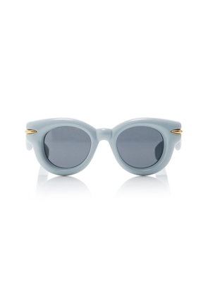 Loewe - Inflated Round-Frame Acetate Sunglasses - Blue - OS - Moda Operandi