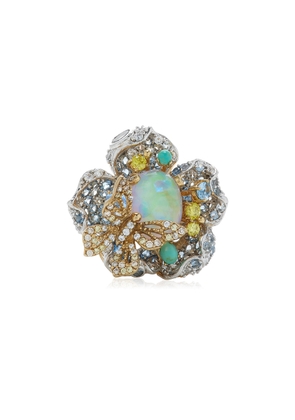 Anabela Chan - Bloom 18K Gold; Rhodium Opal Ring - Multi - US 6 - Moda Operandi - Gifts For Her