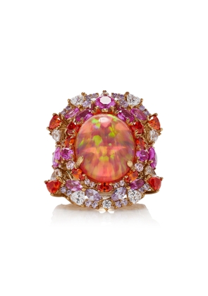 Anabela Chan - Ocean Set-Of-Three 18K Yellow Gold Vermeil Amethyst; Sapphire; And Diamond Rings - Coral - US 6 - Moda Operandi - Gifts For Her