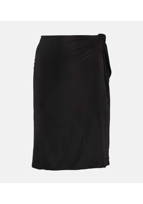 Saint Laurent Tie-detail jersey pencil skirt