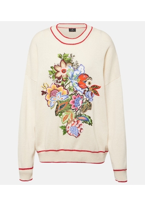 Etro Embroidered cashmere and cotton sweater
