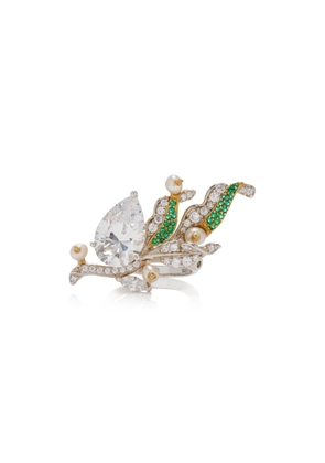 Anabela Chan - Lily of the Valley 18K Gold Vermeil Emerald; Diamond; And Pearl Ring - Multi - US 8 - Moda Operandi - Gifts For Her