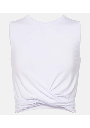 Alo Yoga Cover draped jersey crop top