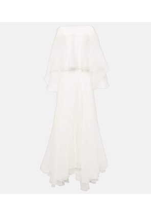 Maticevski Bridal Dhalia caped silk gown