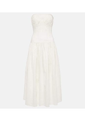 Tove Lauryn strapless cotton-blend midi dress