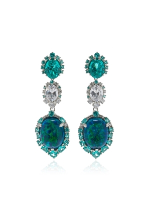 Anabela Chan - Ocean 18K White Gold; Rhodium Vermeil Opal; Tourmaline; And Diamond Earrings - Blue - OS - Moda Operandi - Gifts For Her