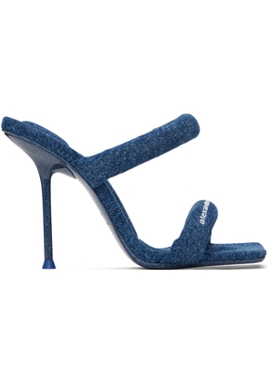 Alexander Wang Blue Julie 105mm Denim Tubular Heeled Sandals