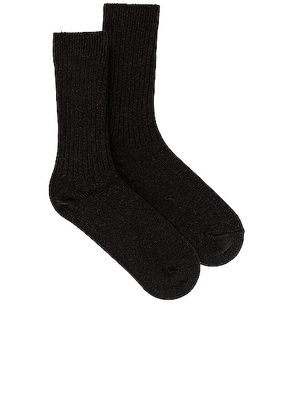 Snow Peak Recycled Cotton Socks in Black - Black. Size 2 (also in ).