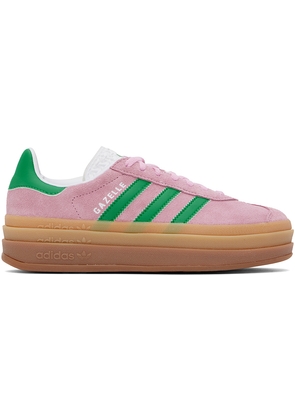 adidas Originals Pink & Green Gazelle Bold Sneakers