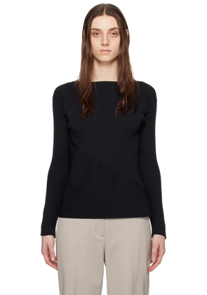 132 5. ISSEY MIYAKE Black Contrast Sweater