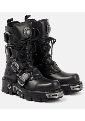 Rabanne x New Rock embellished leather biker boots