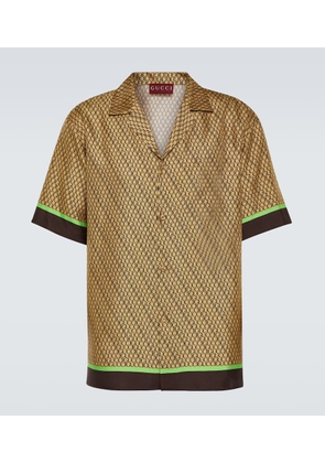 Gucci Logo silk bowling shirt