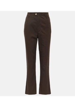 Saint Laurent Mid-rise cotton straight pants