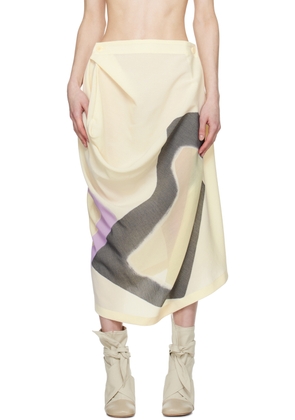 ISSEY MIYAKE Off-White Graphic Midi Skirt
