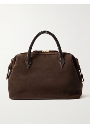 Métier - Perriand City Medium Braided Leather-trimmed Suede Tote - Brown - One size